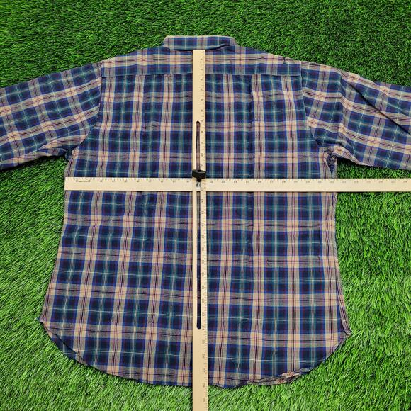 Vintage 80s Pendleton Western Plaid Shirt XL 22x28 Hippie - Picture 4 of 15